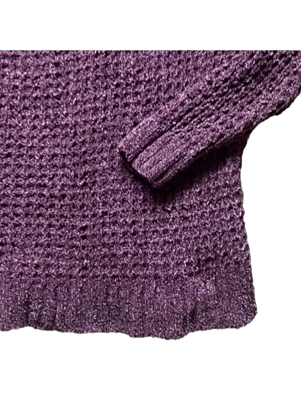 Christopher & Banks Chunky Knit Soft Sweater-Purple-Size Large-GUC